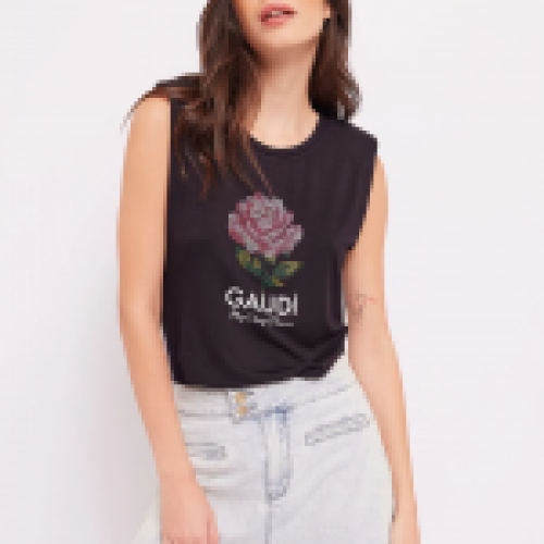 camiseta rose black gaudi